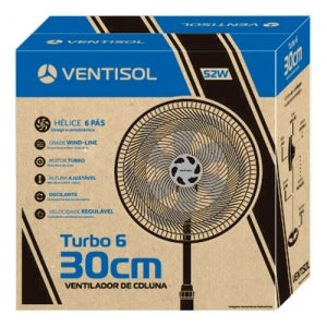 Ventilador de Coluna Ventisol Turbo 6 Pás 30cm Preto 220V - Imagem 10