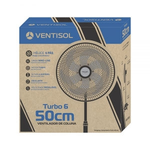 Ventilador de Coluna Ventisol Turbo 6 Pás 50cm Preto 127V - Imagem 10