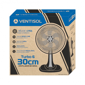 Ventilador de Mesa Ventisol Turbo 6 Pás 30cm Preto 220V - Imagem 10