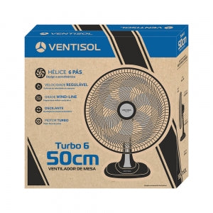 Ventilador de Mesa Ventisol Turbo 6 Pás 50cm Preto 220V - Imagem 10